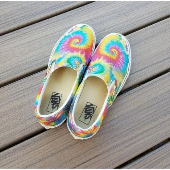 Vans Shoes - Colorful Rainbow Tie-Dye Slip Ons | Vans | Size 10.0 Womens/8.5 Mens